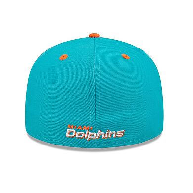 Men's New Era Aqua/Orange Miami Dolphins Flipside 2Tone 59FIFTY Fitted Hat