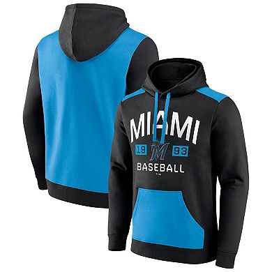 Men's Fanatics Black/Blue Miami Marlins Chip In Team Pullover Hoodie