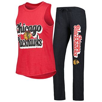 Women's Concepts Sport Red/Black Chicago Blackhawks Meter Muscle Tank Top & Pants Sleep Set