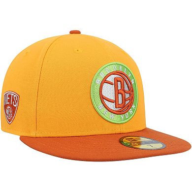 Men's New Era  Gold/Rust Brooklyn Nets 59FIFTY Fitted Hat