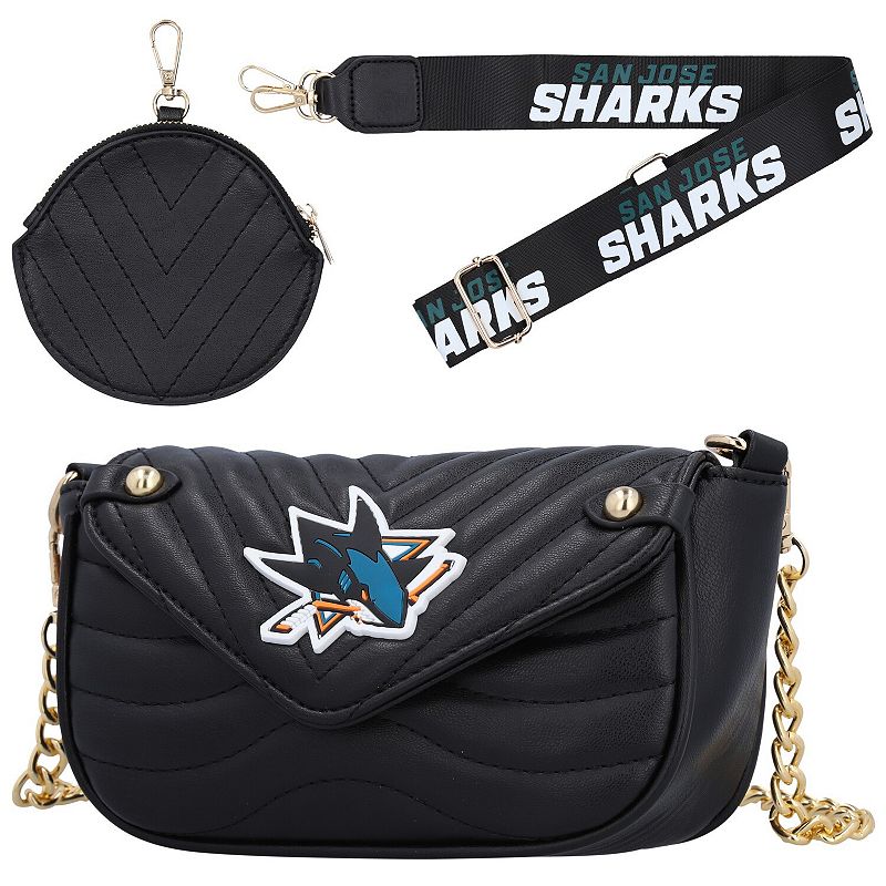 Womens Cuce San Jose Sharks Vegan Leather Strap Bag, SKS Team