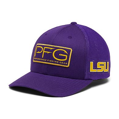 Men's Columbia Purple LSU Tigers PFG Hooks Flex Hat