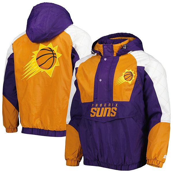 Men's Starter Purple Phoenix Suns Body Check Raglan Hoodie Half