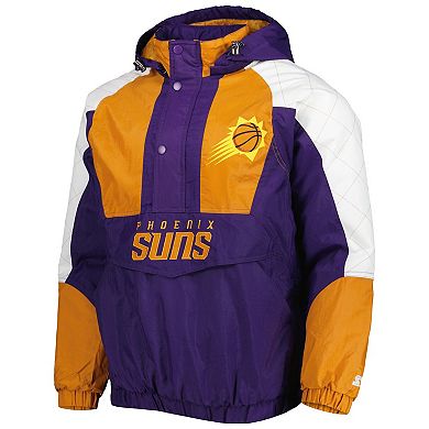 Men's Starter Purple Phoenix Suns Body Check Raglan Hoodie Half-Zip Jacket