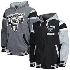 Las Vegas Raiders Starter Thursday Night Gridiron Raglan Half-Zip Hooded  Jacket - White/Black