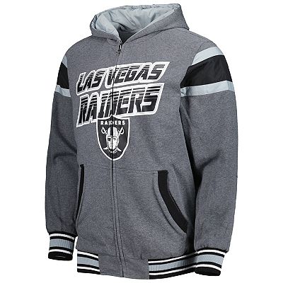 Men s G III Sports by Carl Banks Black Gray Las Vegas Raiders Extreme Full Back Reversible