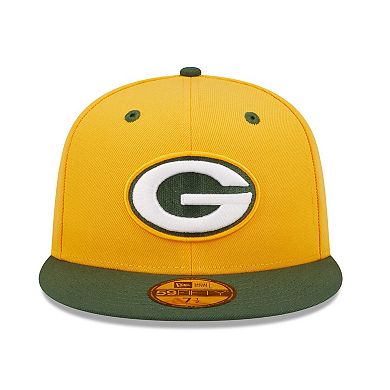 Men's New Era  Gold/Green Green Bay Packers Flipside 2Tone 59FIFTY Fitted Hat