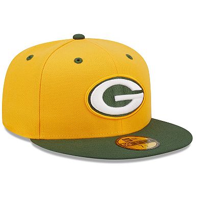 Men's New Era  Gold/Green Green Bay Packers Flipside 2Tone 59FIFTY Fitted Hat