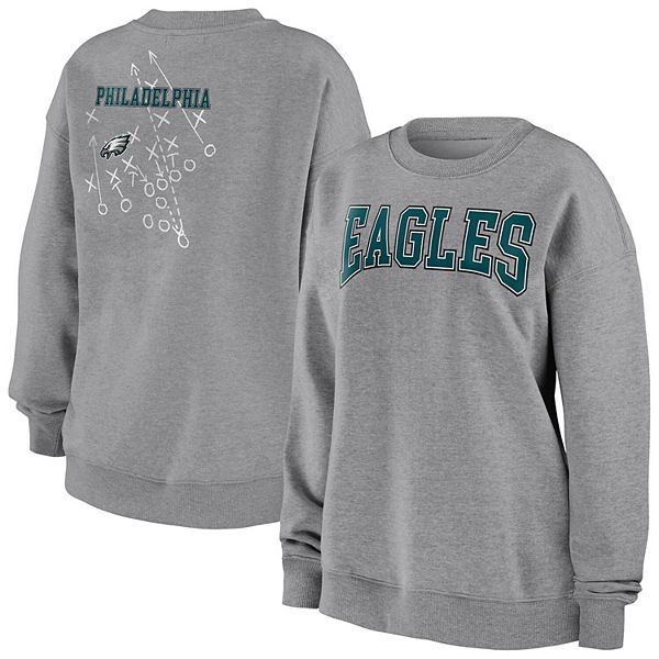 Women's WEAR by Erin Andrews Heathered Gray Philadelphia Eagles Pullover  Sweatshirt