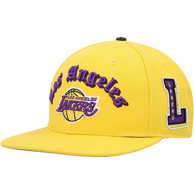 Men's Pro Standard Gold Los Angeles Lakers Old English Snapback