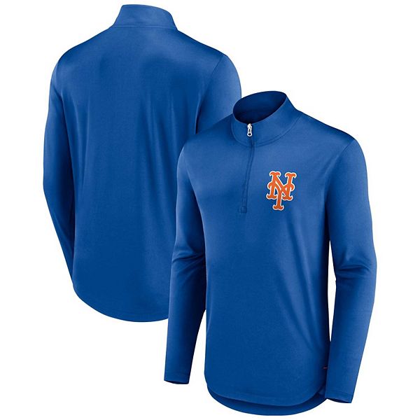 New York Mets Majestic Authentic Collection Batting Practice Waffle  Quarter-Zip Pullover Jacket - Royal