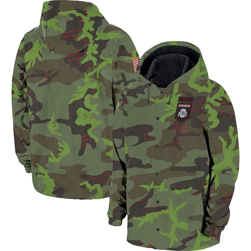 Men's Nike Camo Ohio State Buckeyes Hoodie Full-Snap Jacket,
