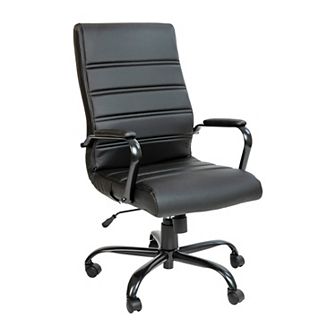 Merrick Lane Milano Contemporary High-Back White Faux Leather Home Office Chair
