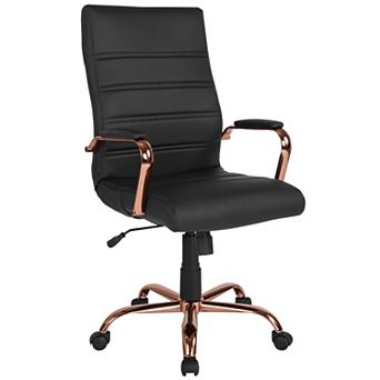 Merrick Lane Milano Contemporary High-Back White Faux Leather Home Office Chair