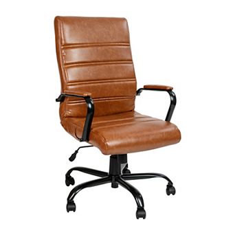 Merrick Lane Milano Contemporary High-Back White Faux Leather Home Office Chair