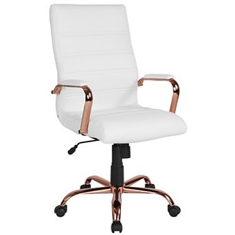 Merrick Lane Milano Contemporary High-Back White Faux Leather Home Office Chair