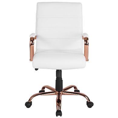 Merrick Lane Milano Contemporary Mid-Back Faux Leather Home Office Chair