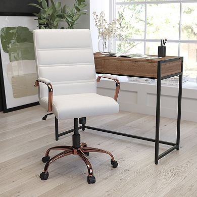 Merrick Lane Milano Contemporary Mid-Back Faux Leather Home Office Chair