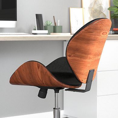 Merrick Lane Roisin Office Chair White Faux Leather Mid-Back Ergonomic Executive Swivel Office Chair With Tilt-Lock and Tilt Tension Controls