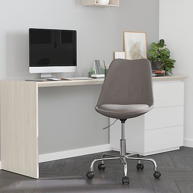 Merrick Lane Marilyn Swivel Office Chair with Height Adjustable Swivel Seat in Stylish Pink Fabric Upholstery