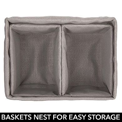 mDesign Metal Household Storage Basket with Fabric Liner - Set of 3