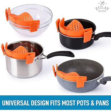 Zulay Kitchen Adjustable Snap On Strainer For Most Pots & Pans