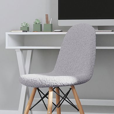 Merrick Lane Lyon Faux Faux Shearling Accent Chair, Modern Accent Chair For Bedroom, Entryway, and Living Room In Elegant Gray