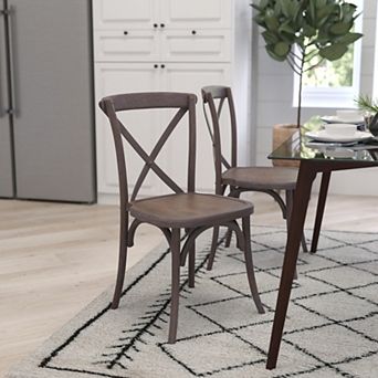 Merrick Lane Bardstown X-Back Bistro Style Wooden High Back Dining Chair