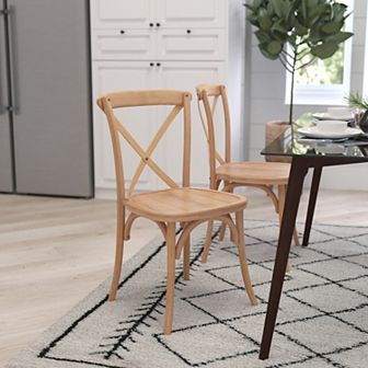 Merrick Lane Bardstown X-Back Bistro Style Wooden High Back Dining Chair