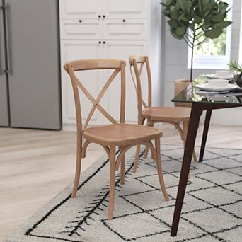 Merrick Lane Bardstown X-Back Bistro Style Wooden High Back Dining Chair