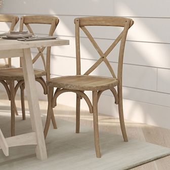 Merrick Lane Bardstown X-Back Bistro Style Wooden High Back Dining Chair