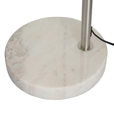 FC Design Modern 81" Tall Standing Adjustable Arched Floor Lamp with Double Drum Shade and Marble Base