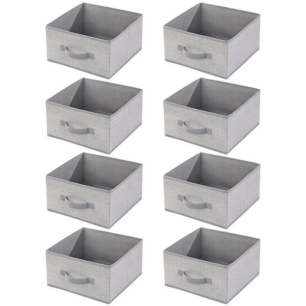 mDesign Fabric Modular Closet Organizer Box for Cube Units with Front