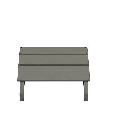 Merrick Lane Piedmont Modern All-Weather Poly Resin Wood Adirondack Ottoman Foot Rest in White