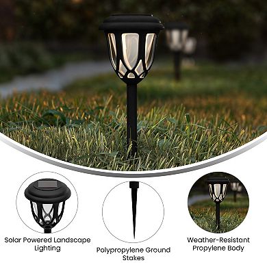 Merrick Lane Outdoor Brown Tulip Style Solar Powered Lights - Rechargeable Batteries-8 Pack