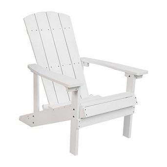 Merrick Lane Riviera All-Weather Poly Resin Wood Adirondack Chair in White