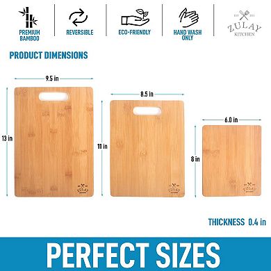 Zulay Kitchen Wooden Cutting Boards - 3 Assorted Sizes