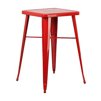 Merrick Lane Retta Bar Height Patio Dining Table with Green Metal Frame and 23.75" Square Top