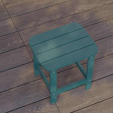 Merrick Lane Riviera Poly Resin Indoor/Outdoor All-Weather Adirondack Side Table