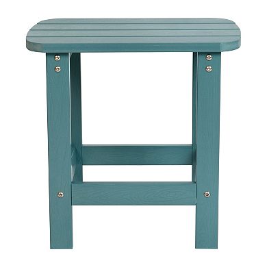 Merrick Lane Riviera Poly Resin Indoor/Outdoor All-Weather Adirondack Side Table