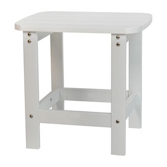 Merrick Lane Riviera Poly Resin Indoor/Outdoor All-Weather Adirondack Side Table