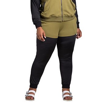 Poetic Justice Women's Plus Size Contrast Blocked Slim Jogger