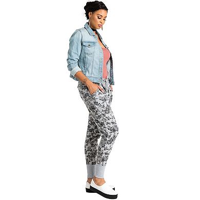 Poetic Justice Curvy Women Floral Printed French Terry Jogger Pants