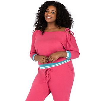 Poetic Justice Plus Size Curvy Women's High Low Knotted V-Neck Crop Tops