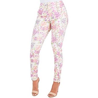 Poetic Justice Curvy Women's Floral Print High Waist Ankle Length Cropped Pants