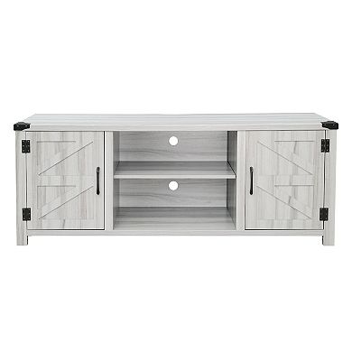 Merrick Lane Cambria Barn Door Style 59" TV Stand for up to 65" TV; Walnut Finish
