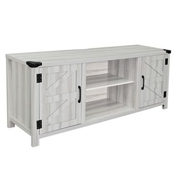 Merrick Lane Cambria Barn Door Style 59" TV Stand for up to 65" TV; Walnut Finish