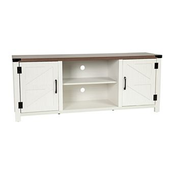Merrick Lane Cambria Barn Door Style 59" TV Stand for up to 65" TV; Walnut Finish