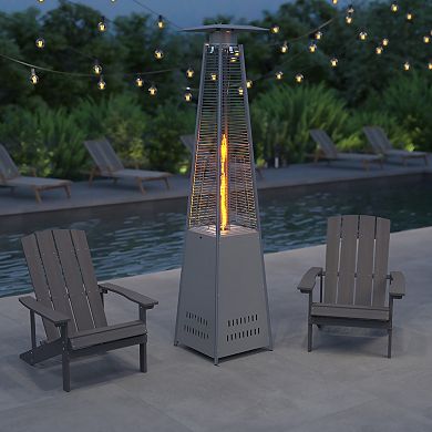 Merrick Lane Stainless Steel Pyramid Shape Portable Outdoor Patio Heater - 7.5 Feet Tall