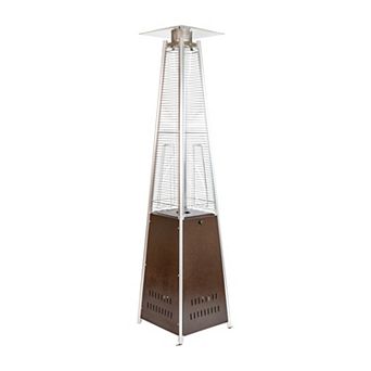 Merrick Lane Stainless Steel Pyramid Shape Portable Outdoor Patio Heater - 7.5 Feet Tall